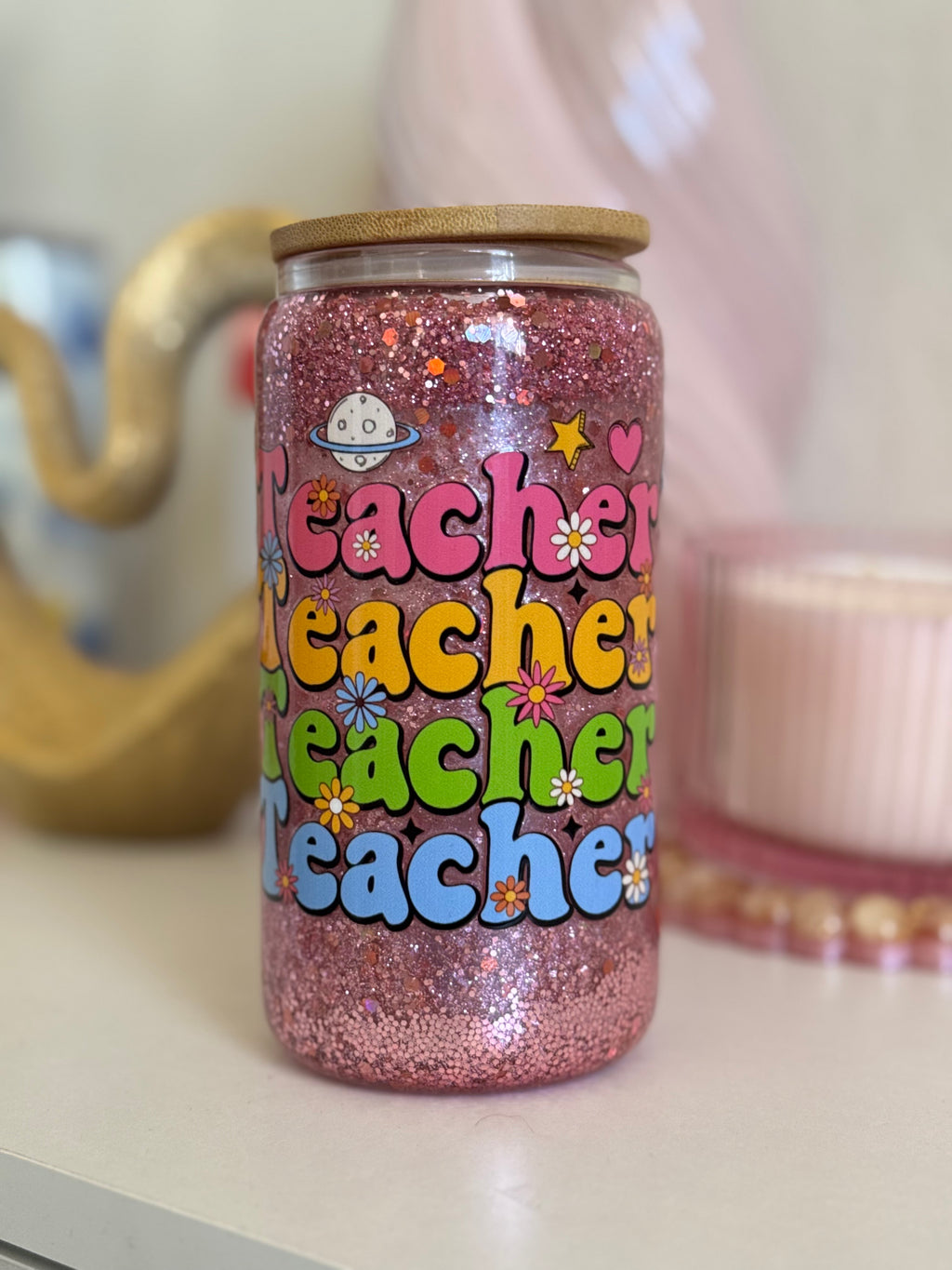 Teacher snow globe tumbler