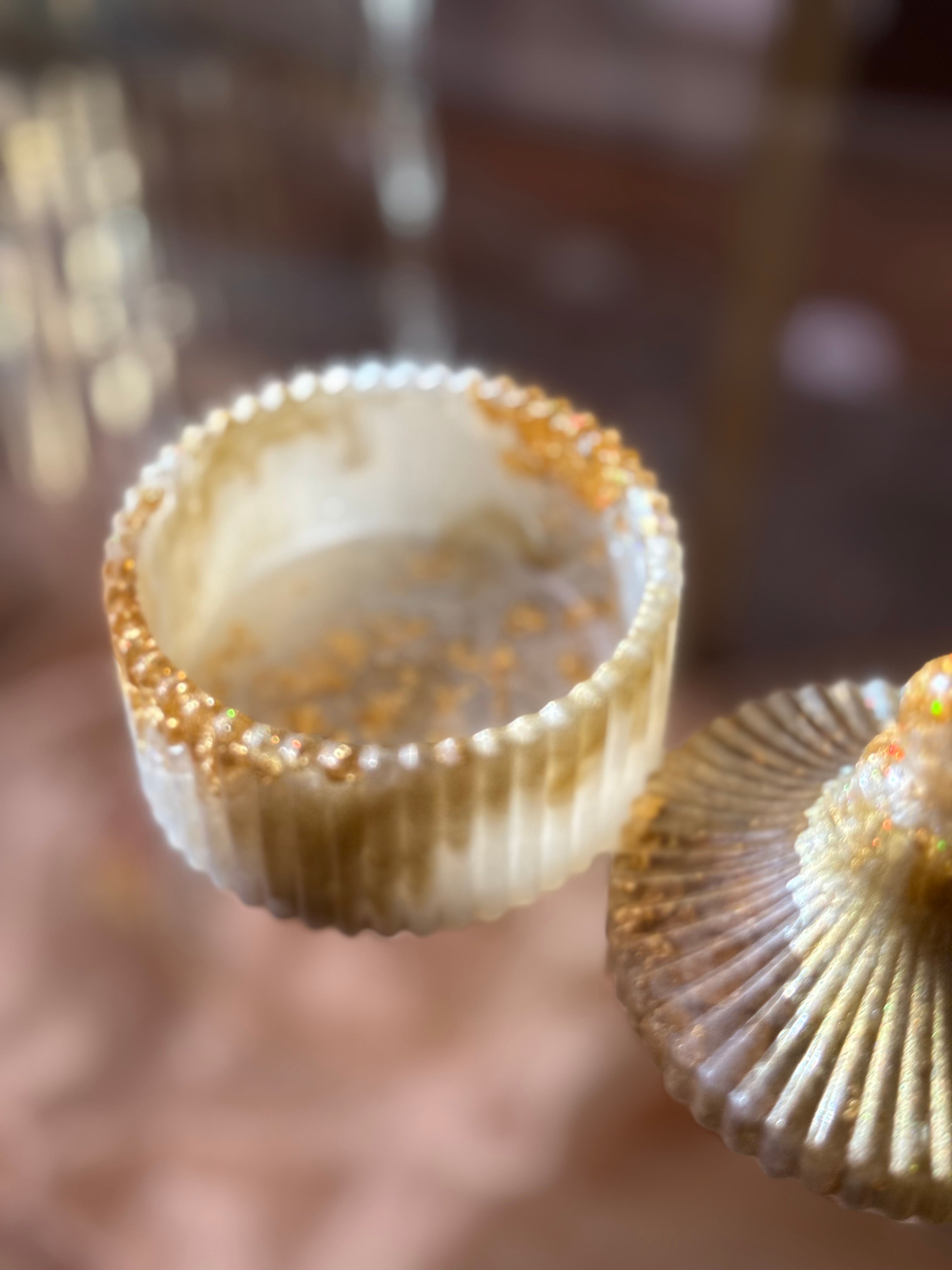 Dainty White & Gold Jewelry Box