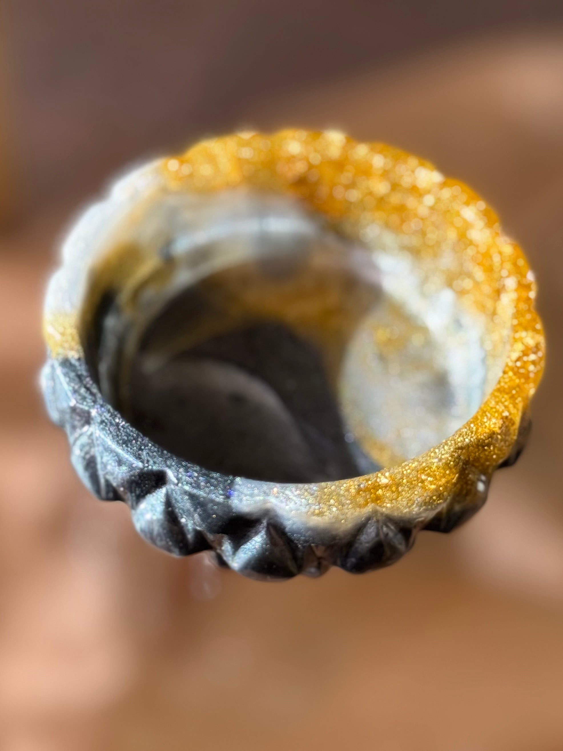 Black & Gold Ring Holder