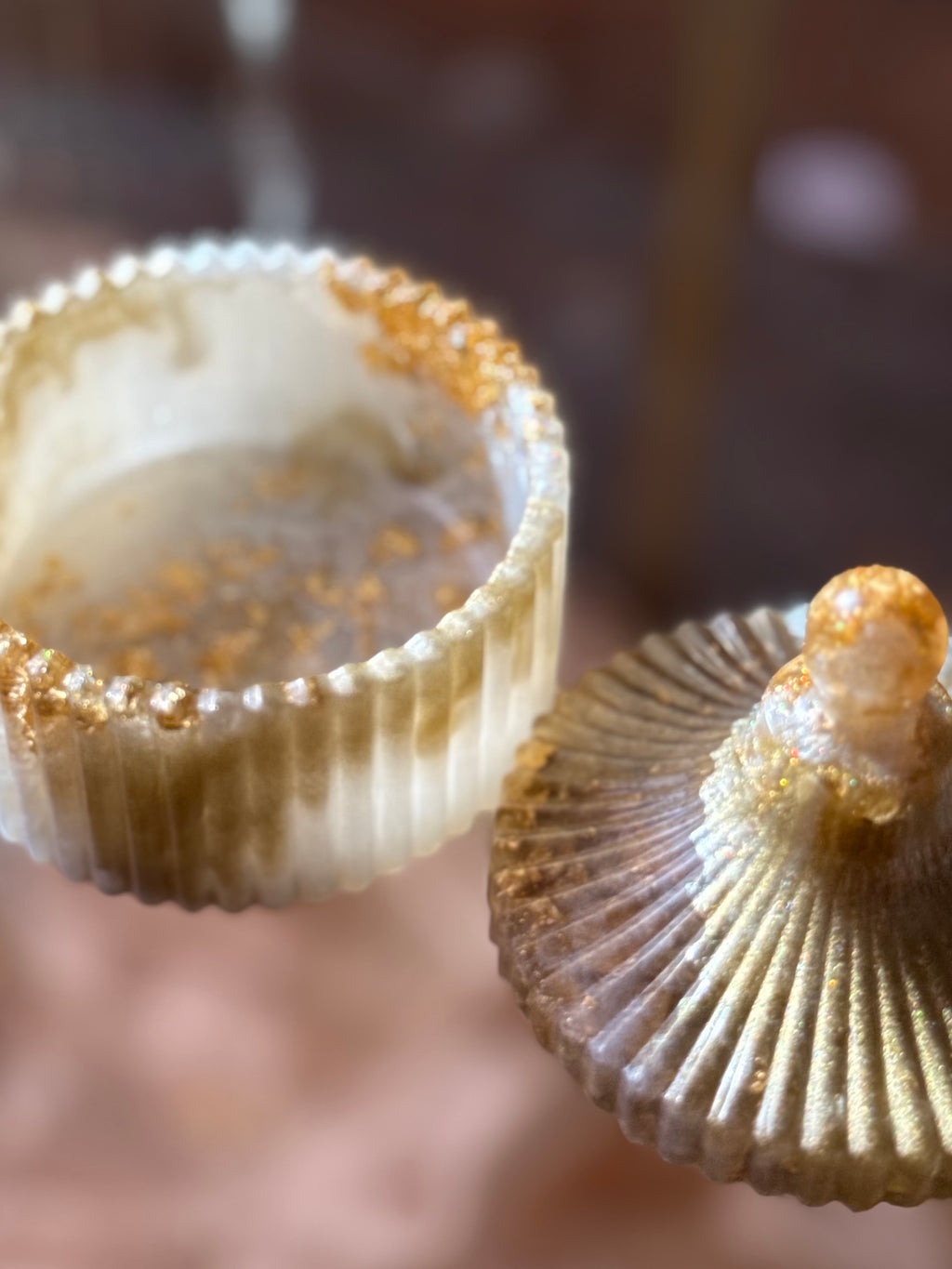 Dainty White & Gold Jewelry Box