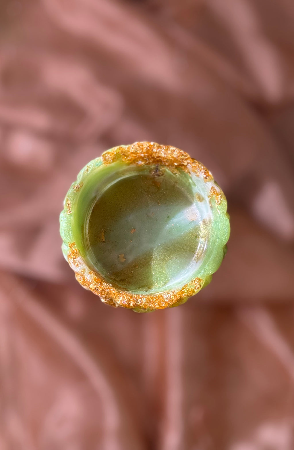 Pastel Green & Gold Ring Holder