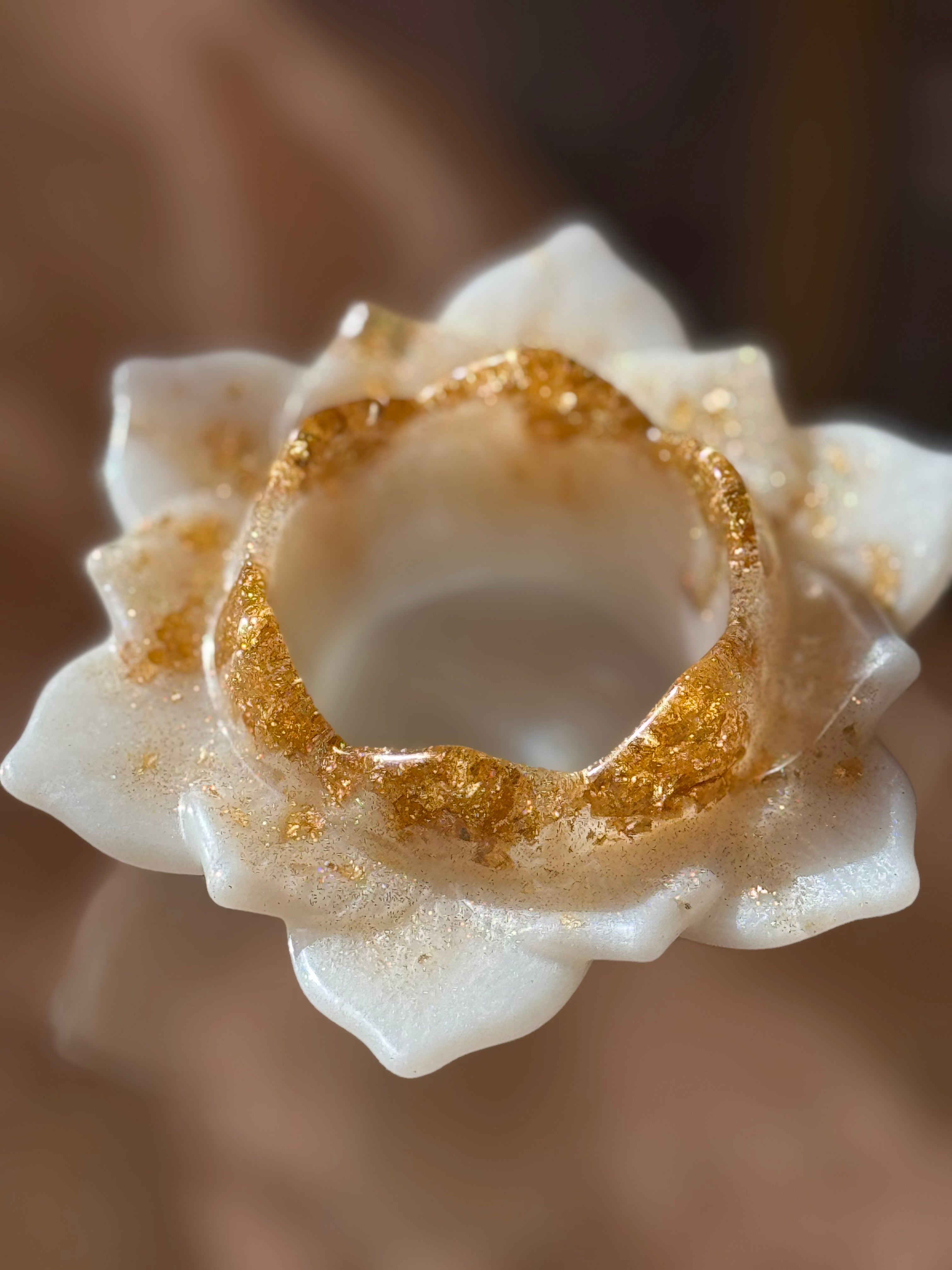 White Lotus Candle Holders