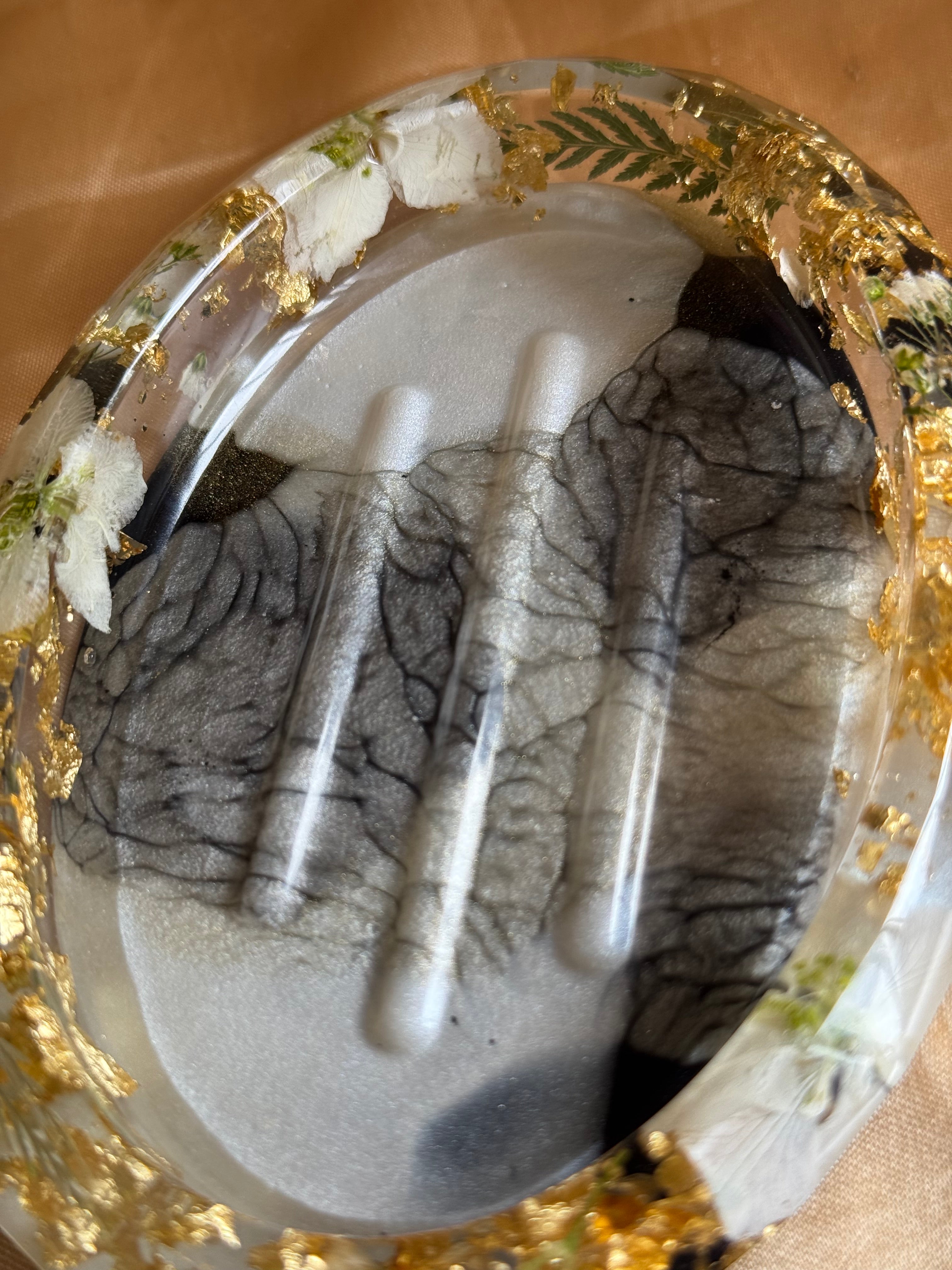 Black & White Floral Soap Dish