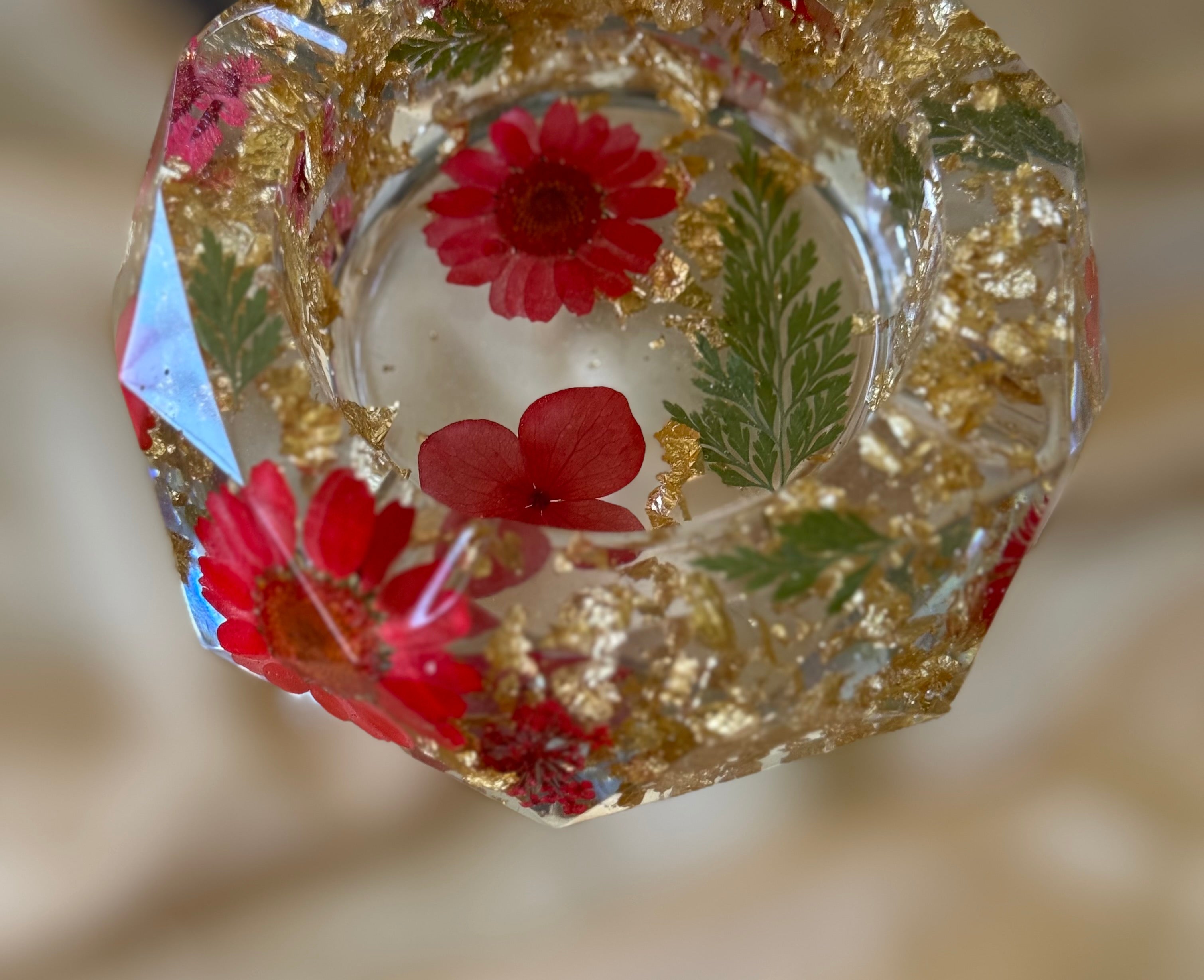 Red Floral Mini Ashtray