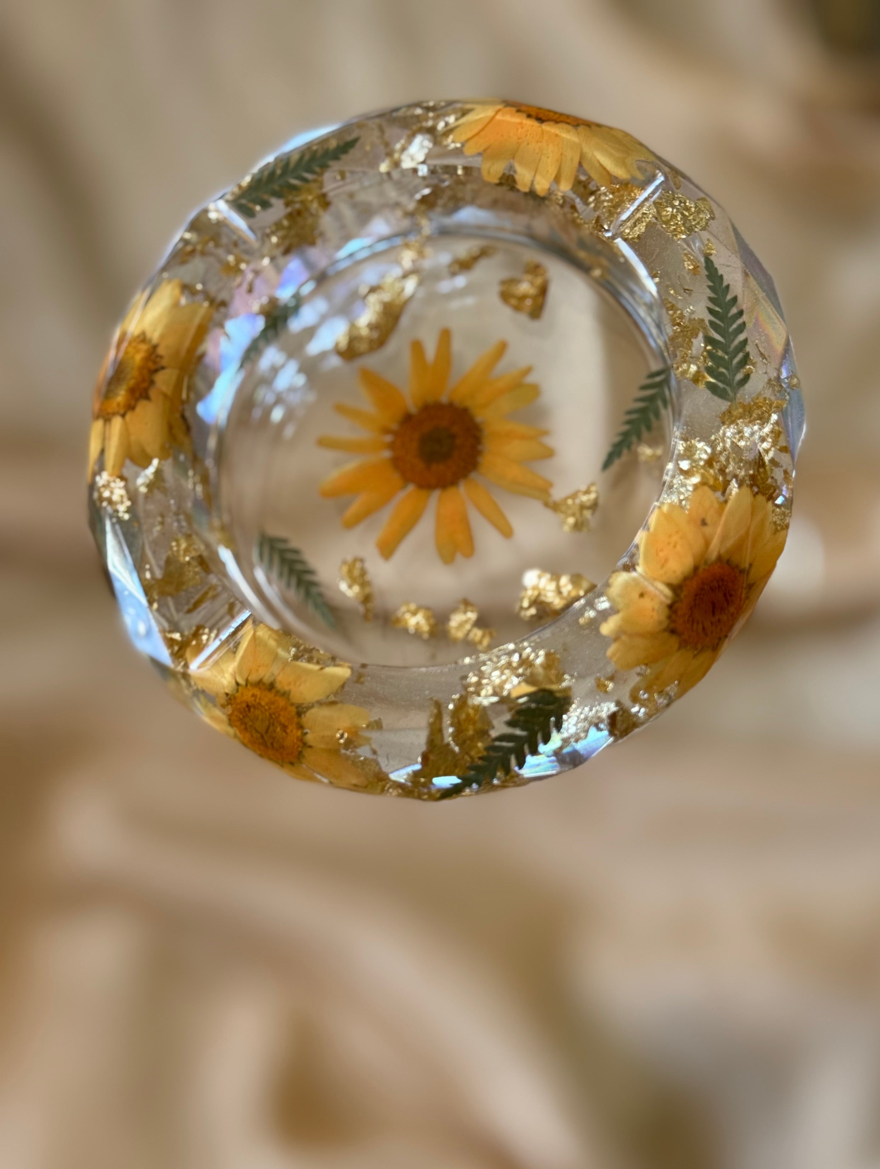 Orange Floral Mini Ashtray