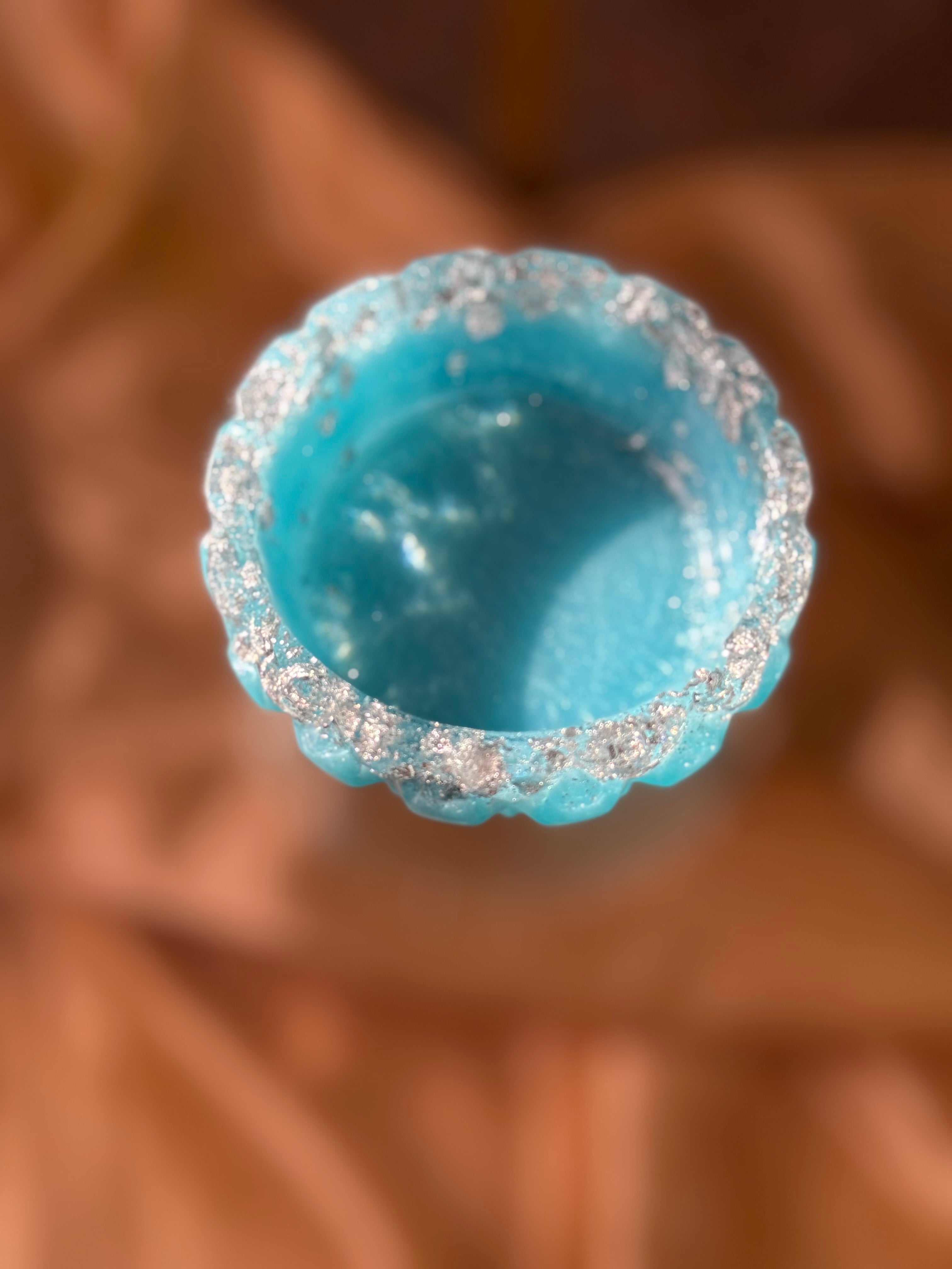 Baby Blue & Silver Ring Holder