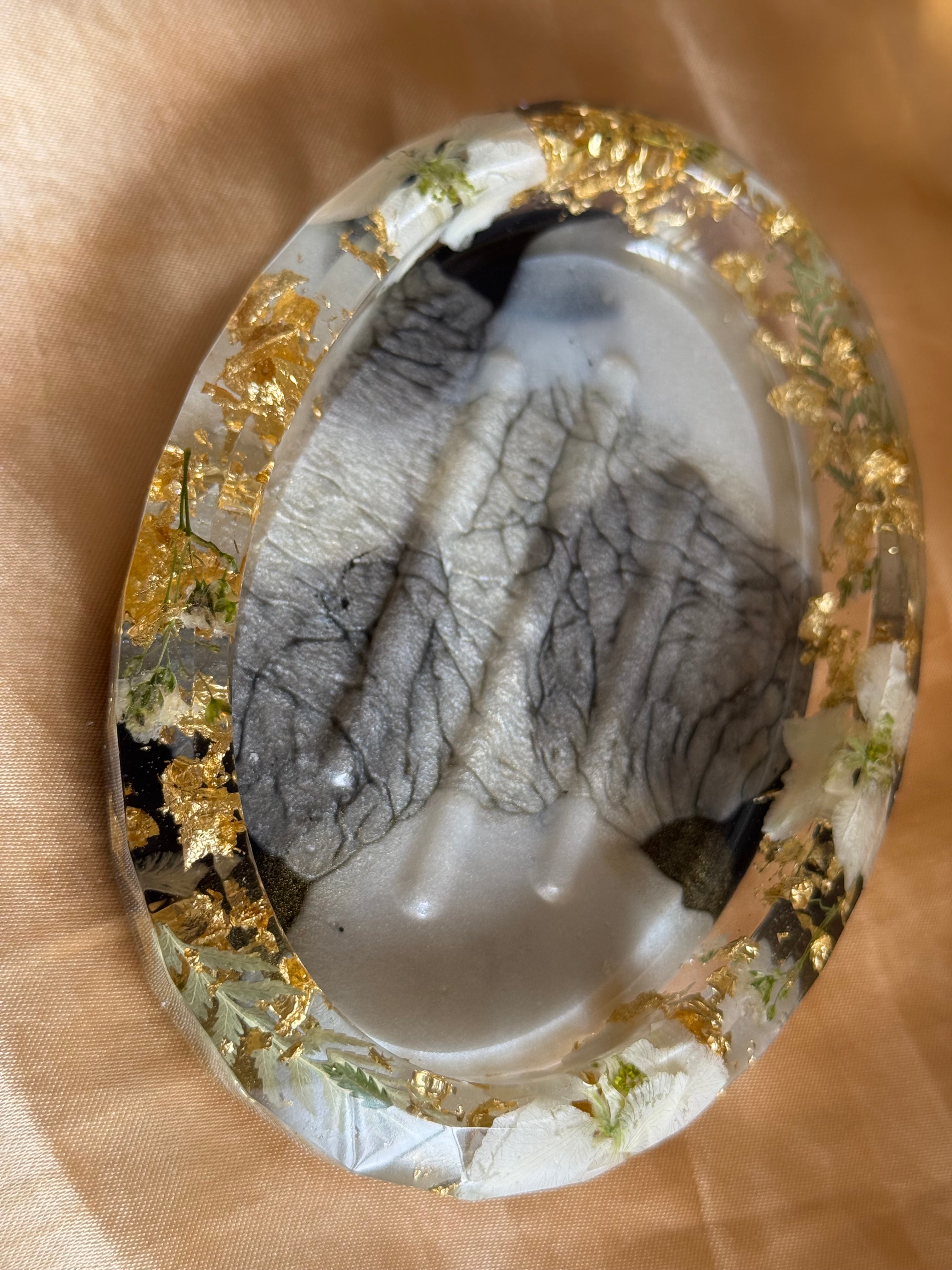 Black & White Floral Soap Dish