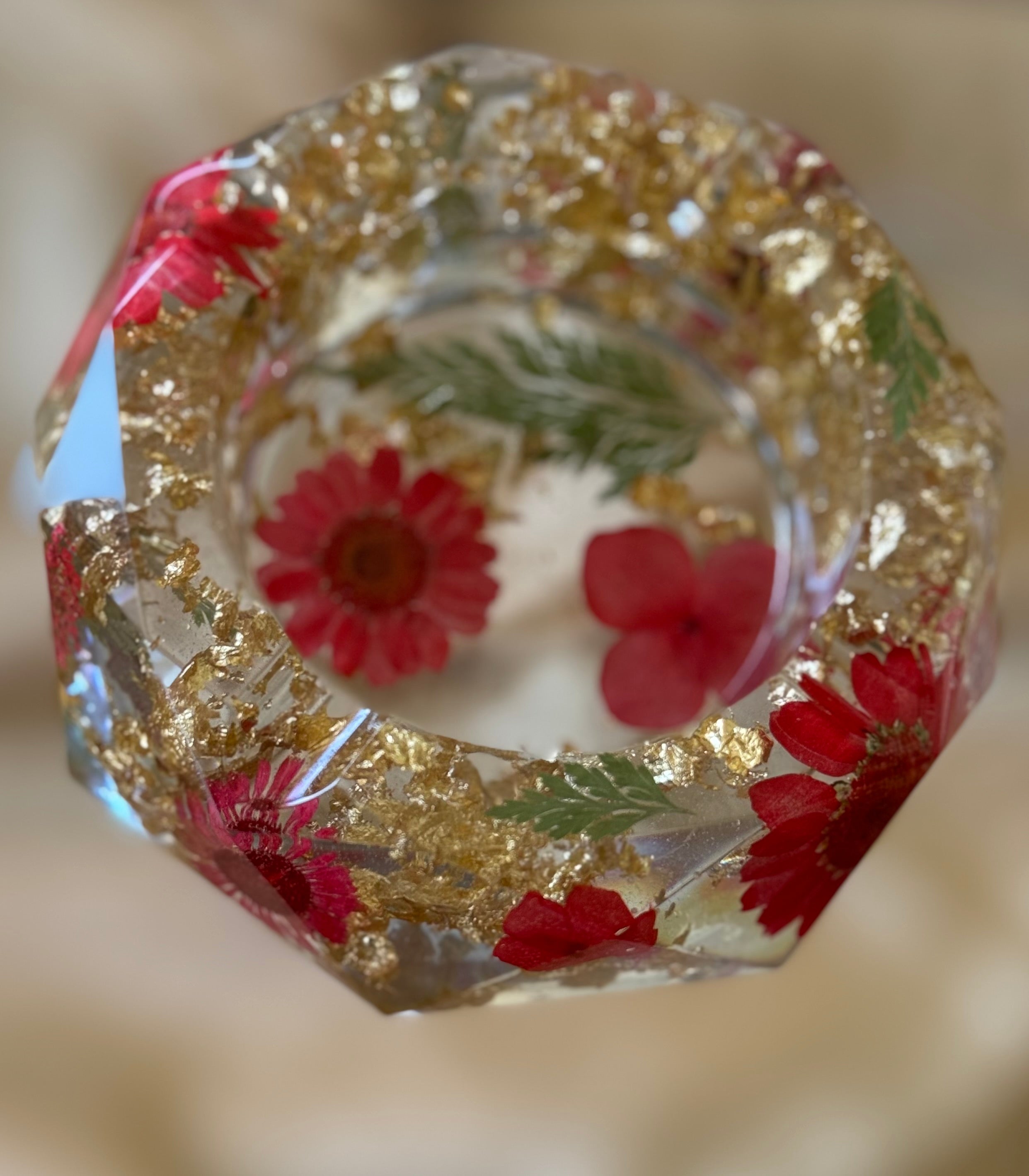 Red Floral Mini Ashtray