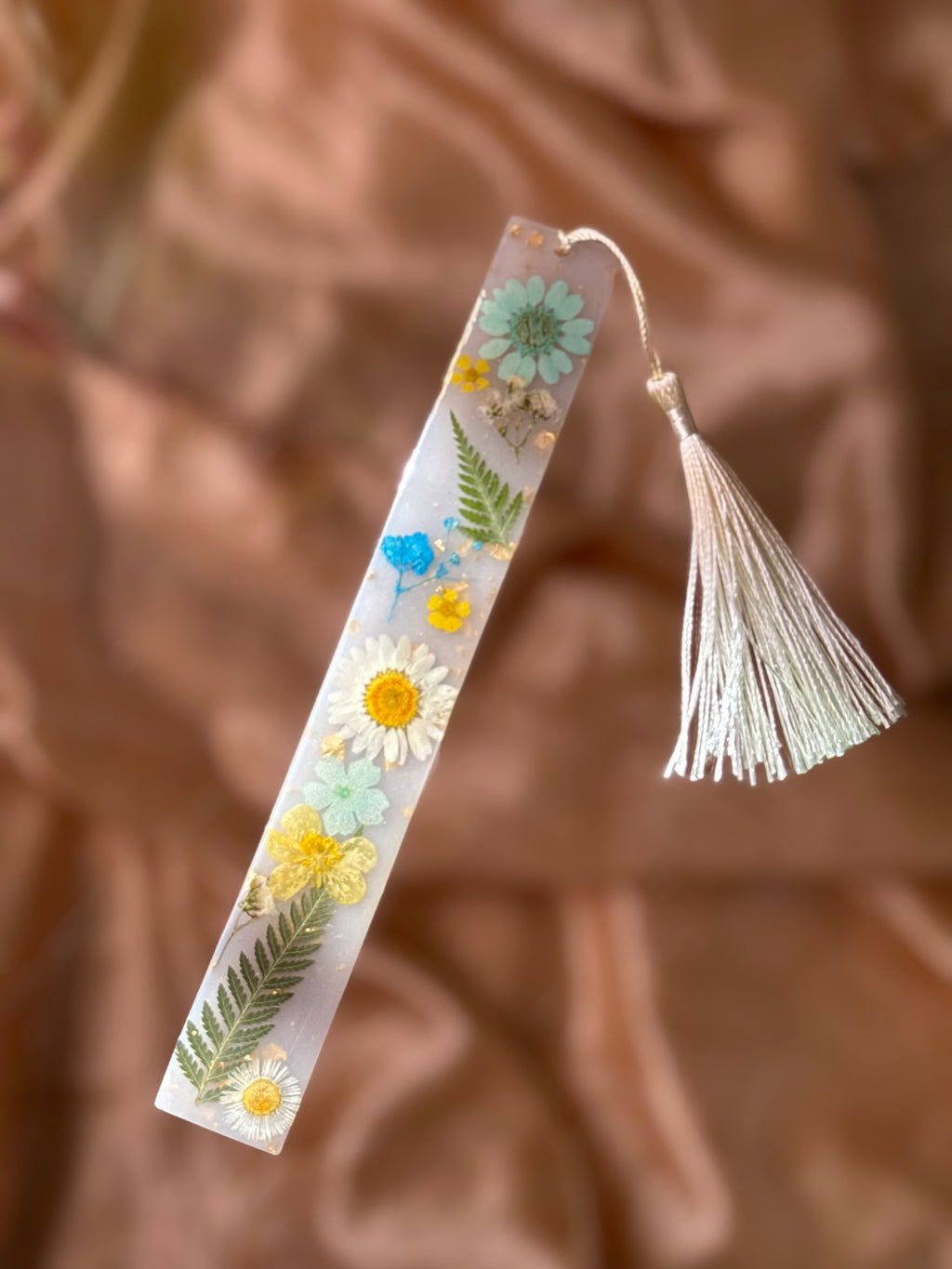 Blue Yellow Floral Bookmark