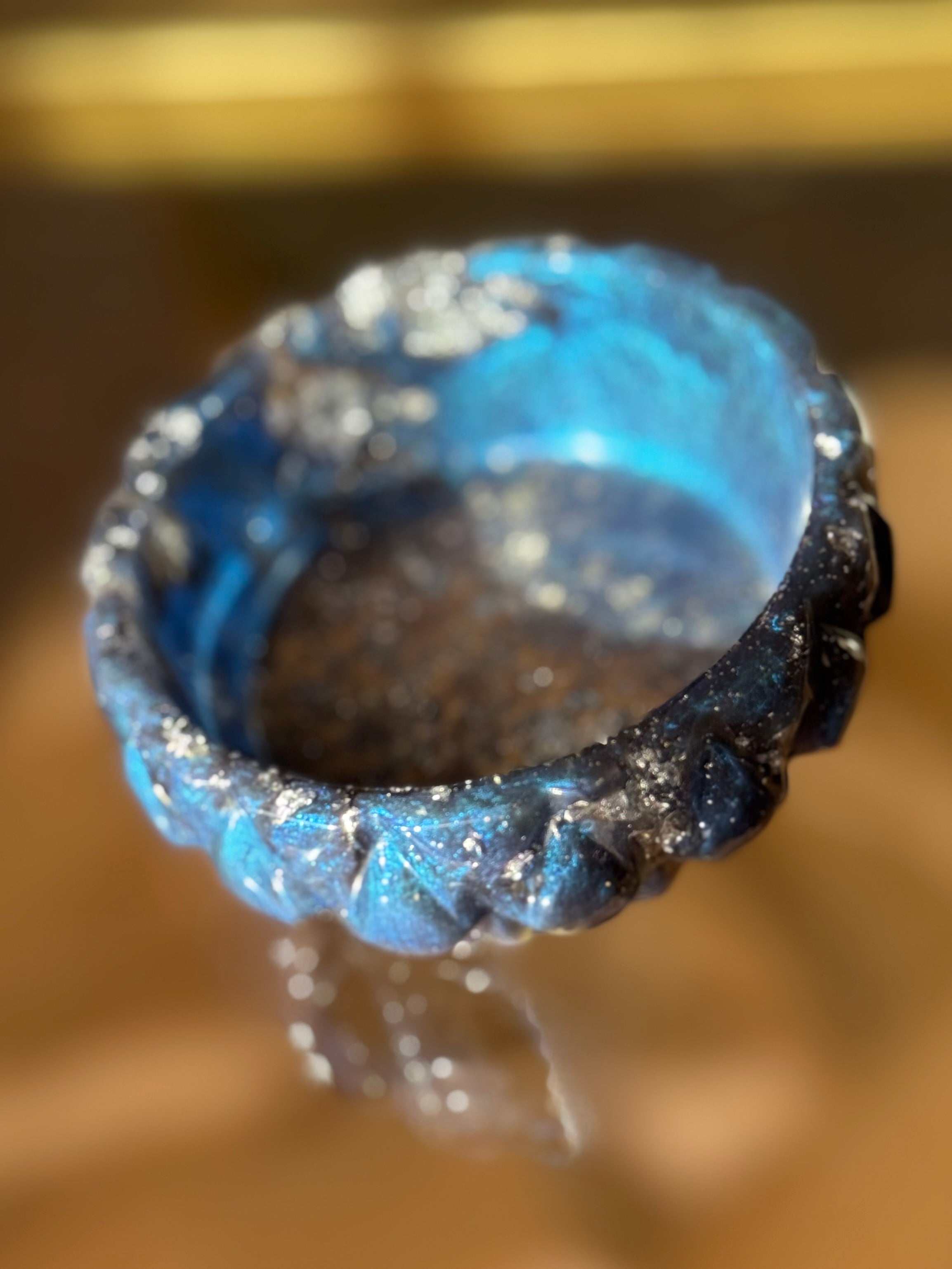 Blue & Silver Ring Holder