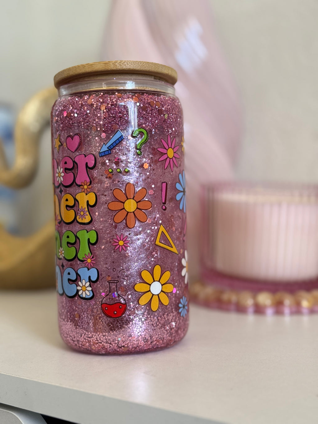 Teacher snow globe tumbler