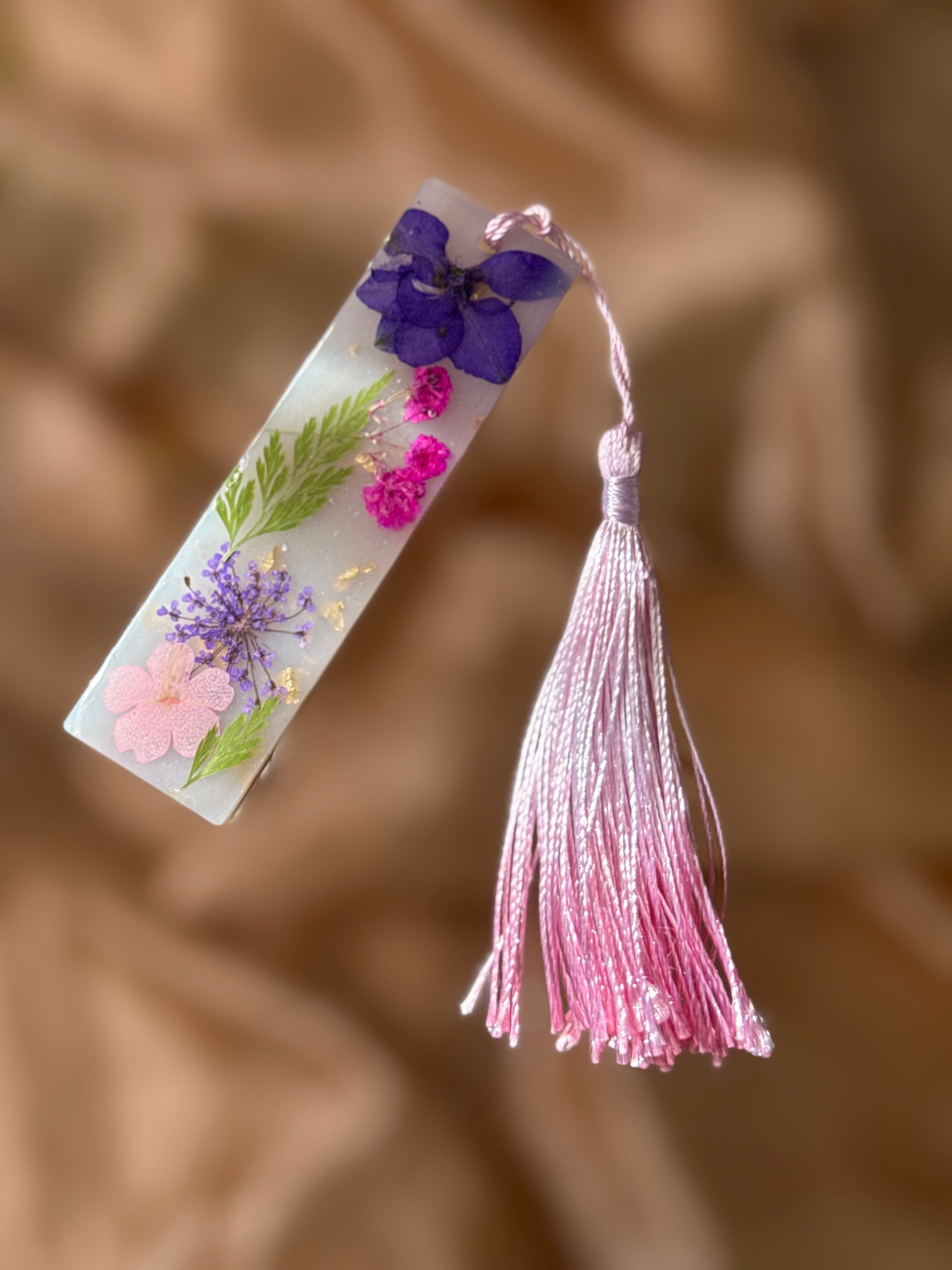 Mini Pink & Purple Floral Bookmark