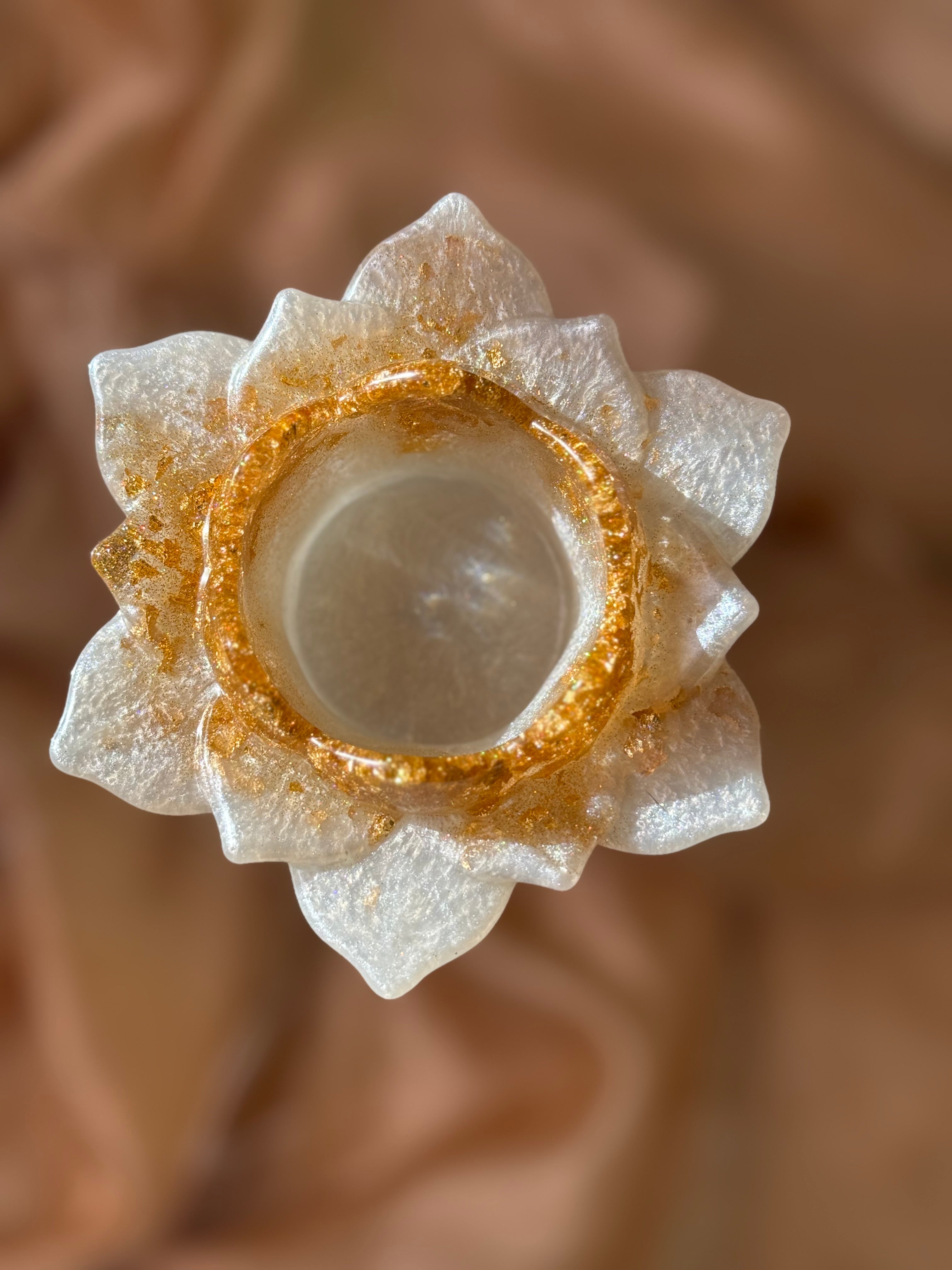 White Lotus Candle Holders