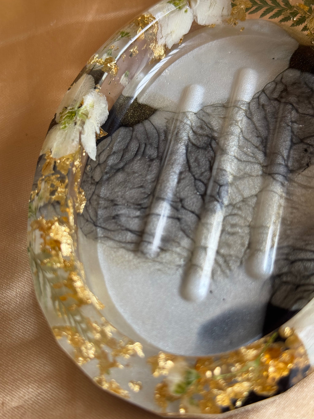 Black & White Floral Soap Dish