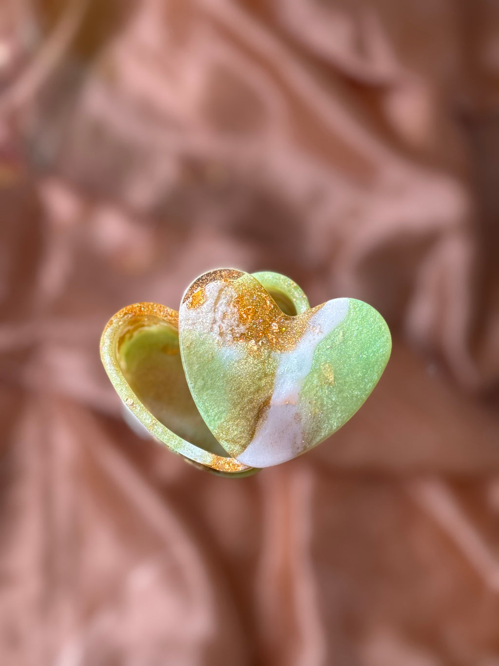 Pastel Green Heart Jewelry Box
