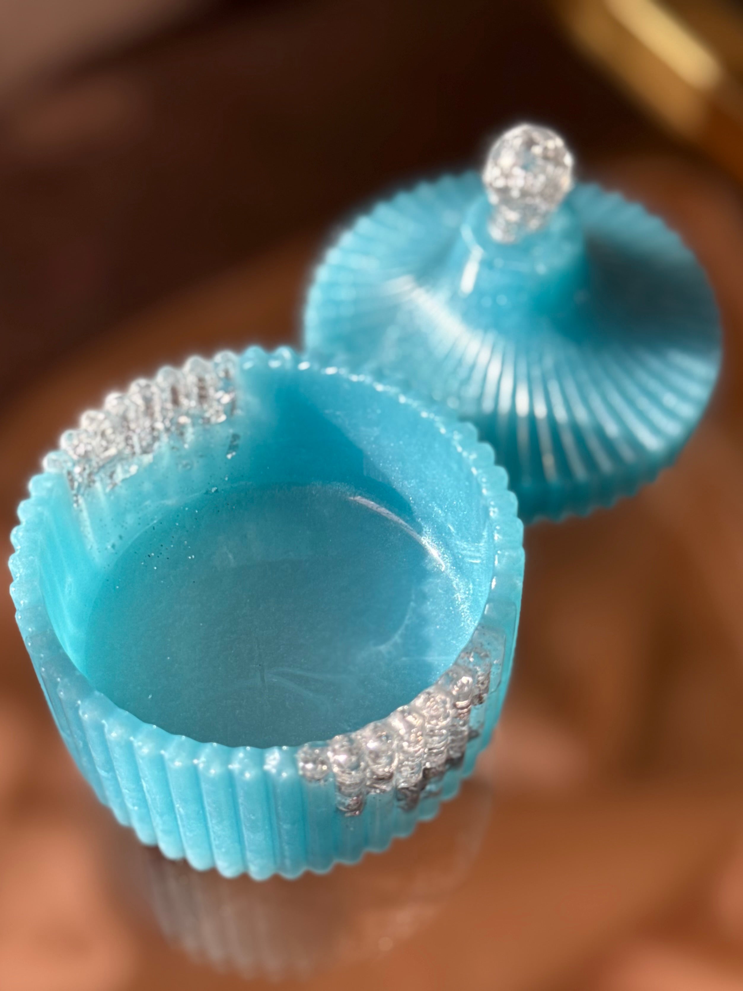 Dainty Baby Blue Jewelry Box