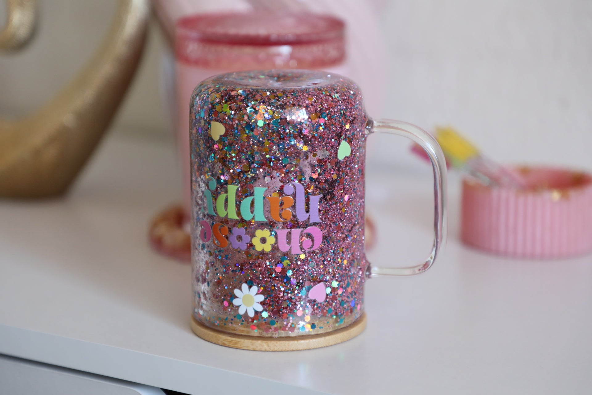 Choose Happy Snowglobe Mug