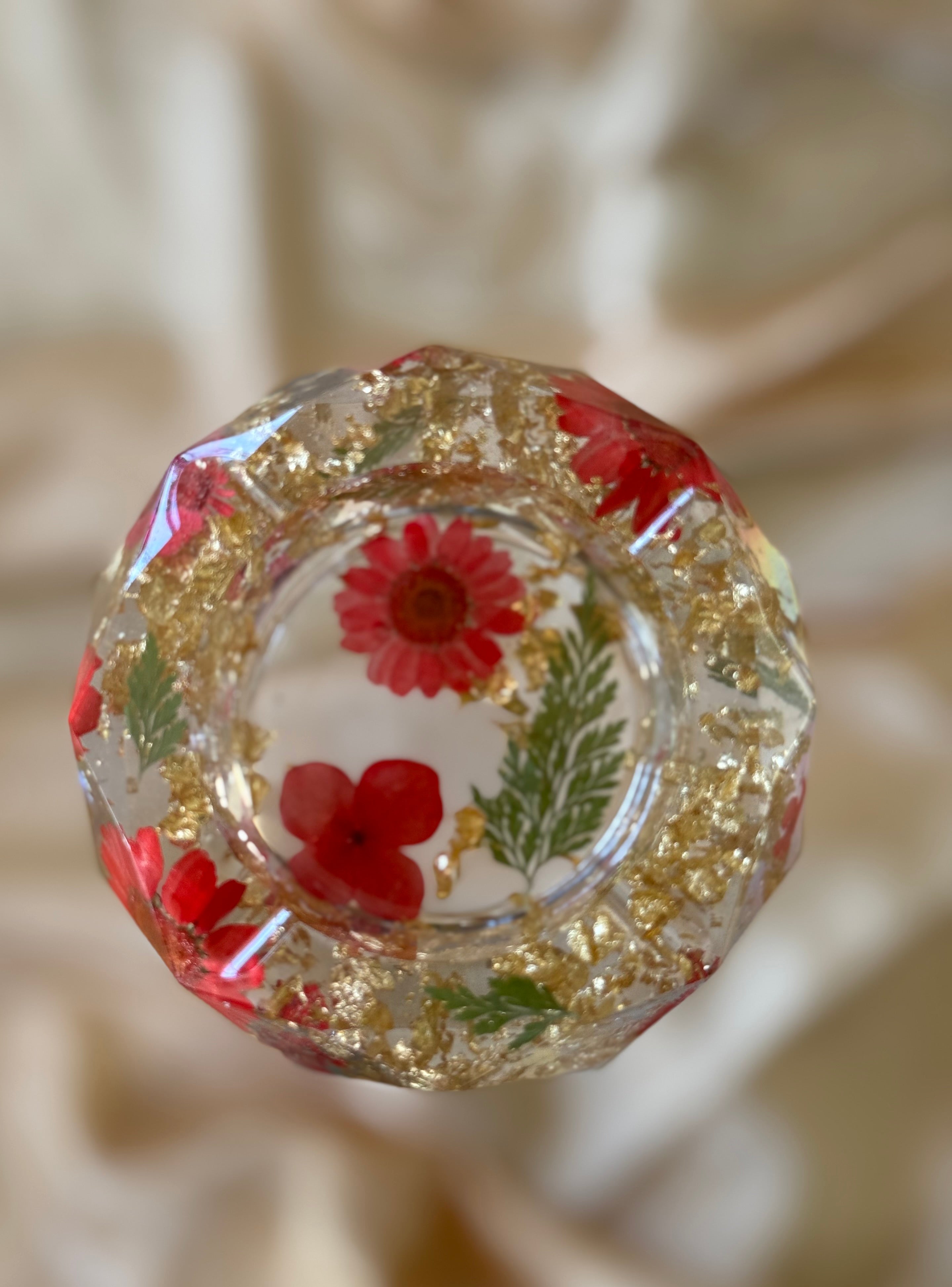Red Floral Mini Ashtray