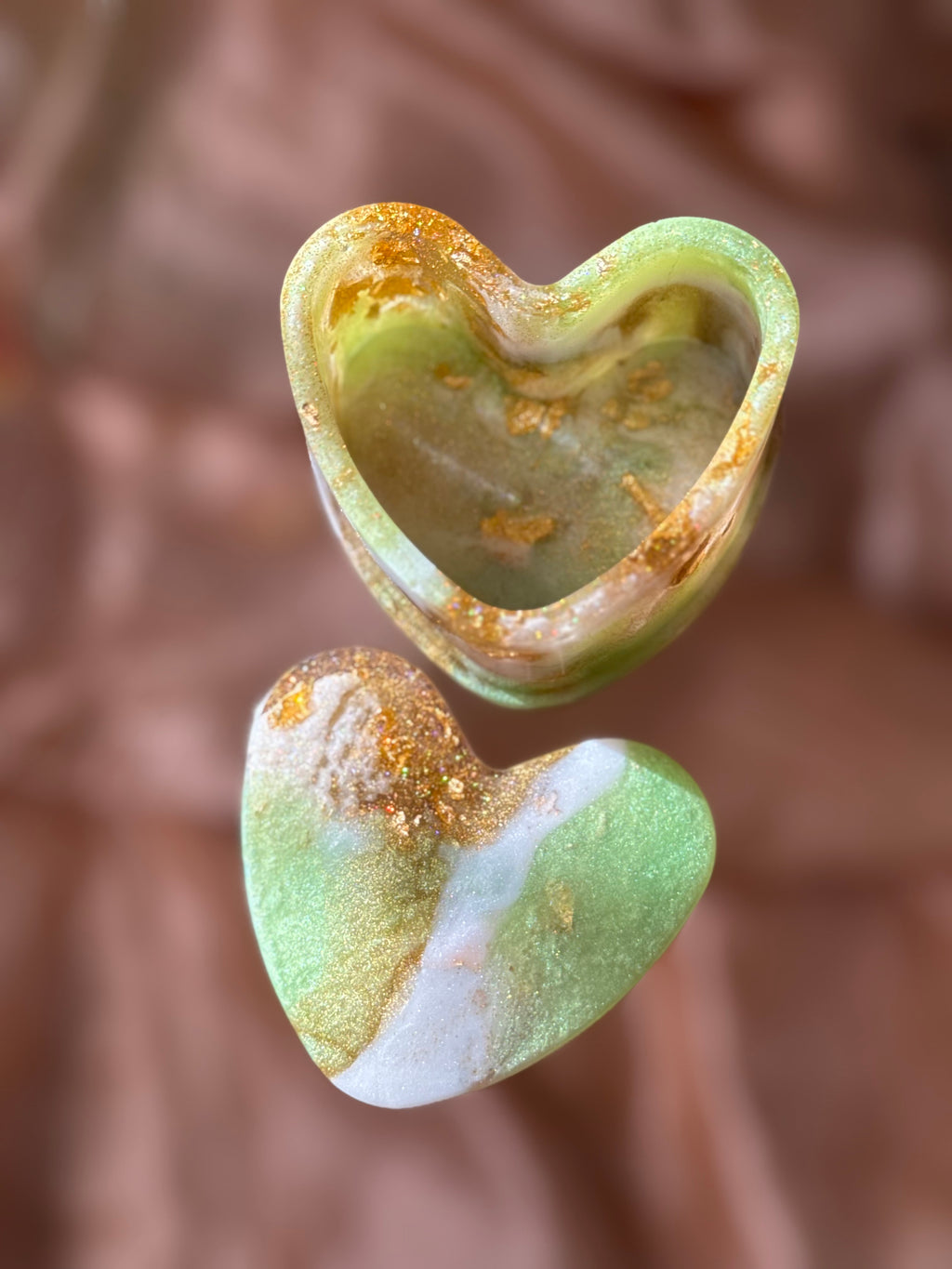 Pastel Green Heart Jewelry Box
