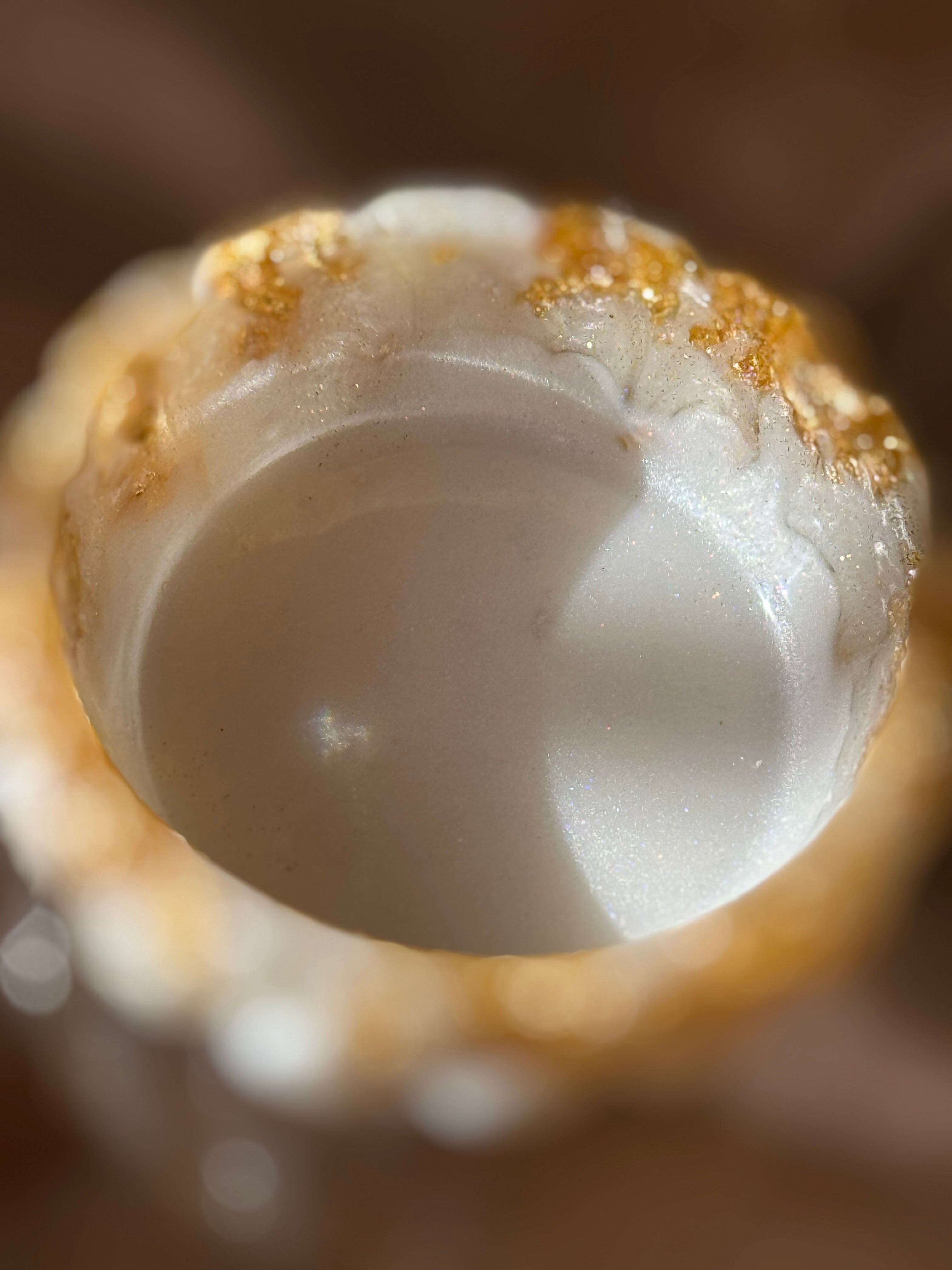 White & Gold Ring Holder