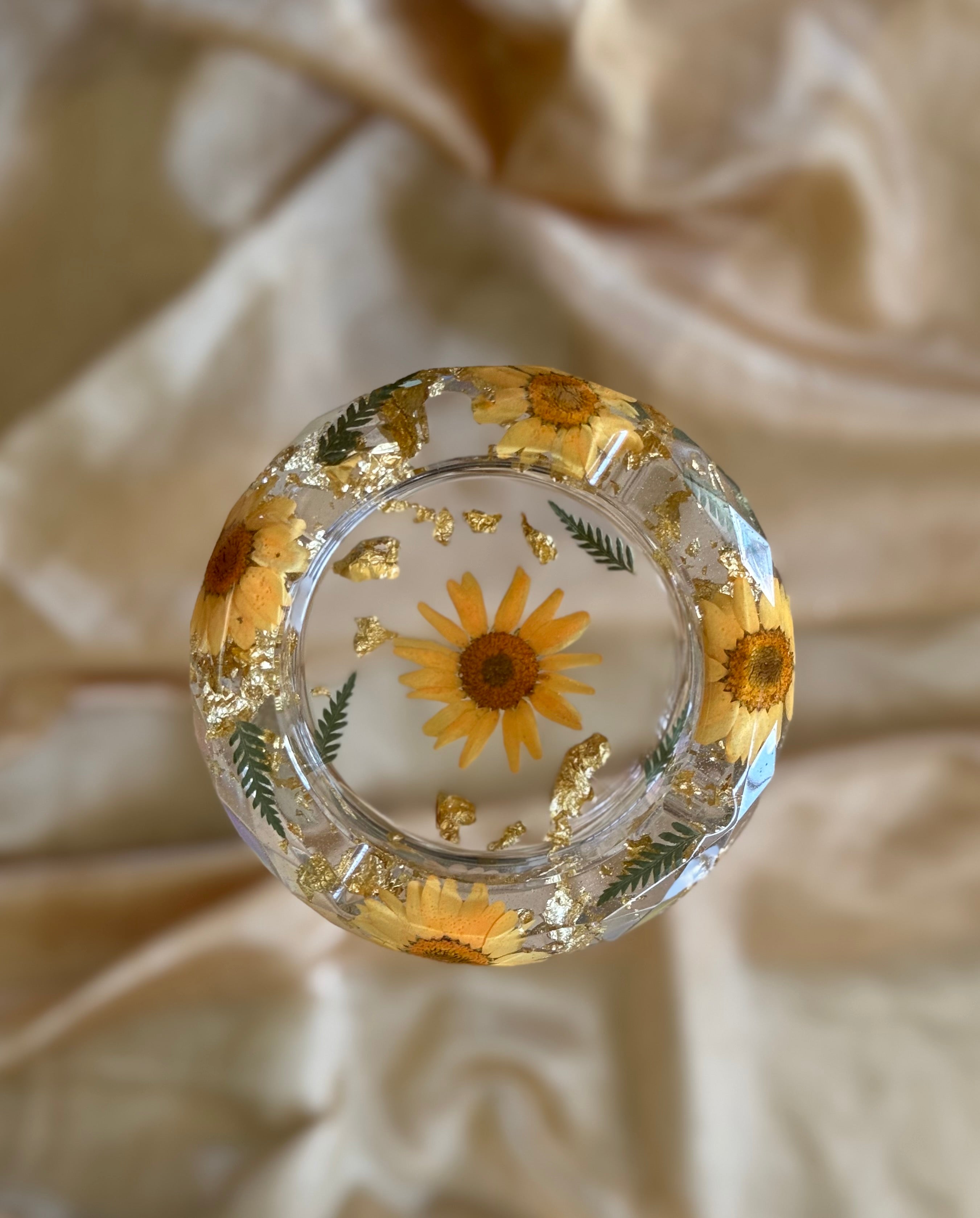 Orange Floral Mini Ashtray