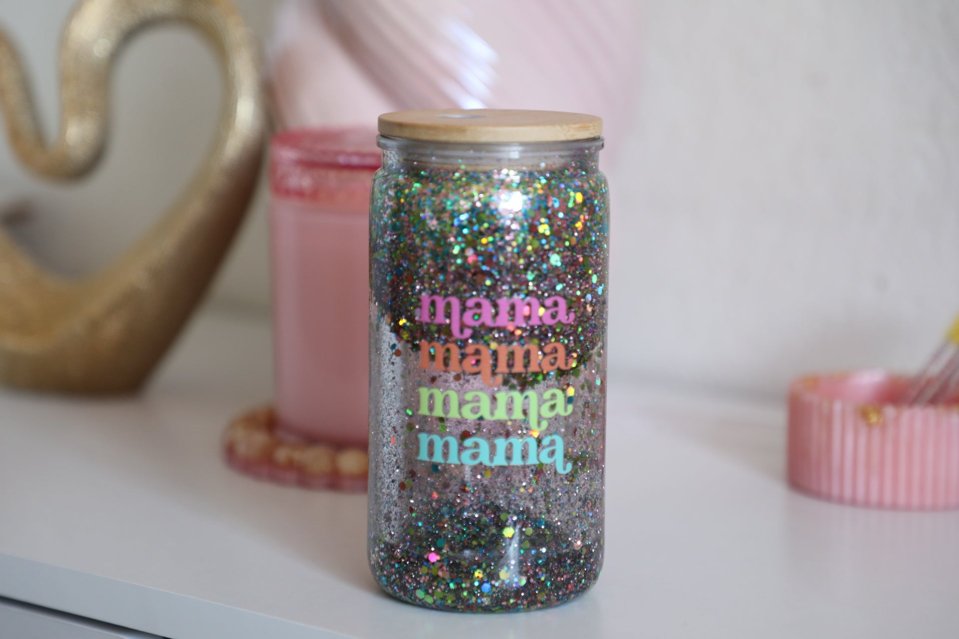 mama snow globe tumbler