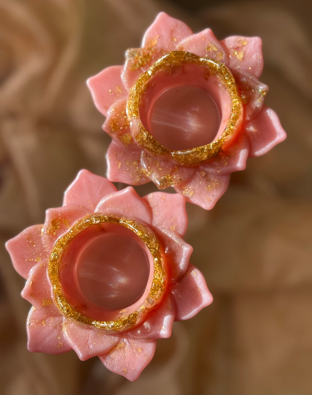 Pink Lotus Candle Holders