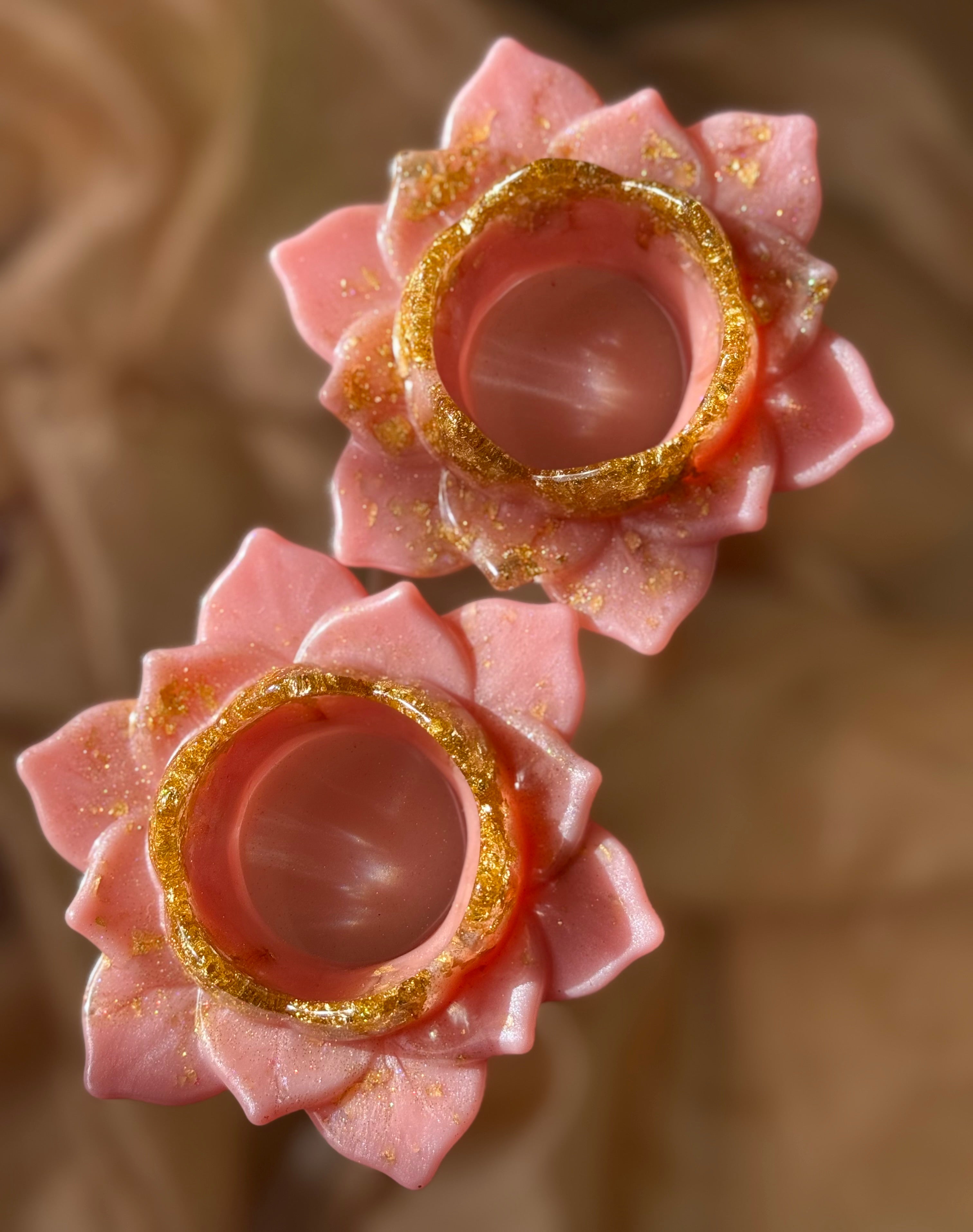 Pink Lotus Candle Holders