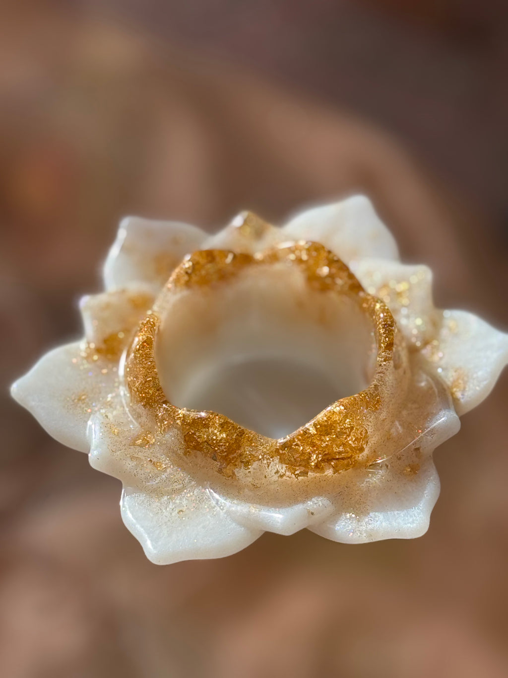 White Lotus Candle Holders