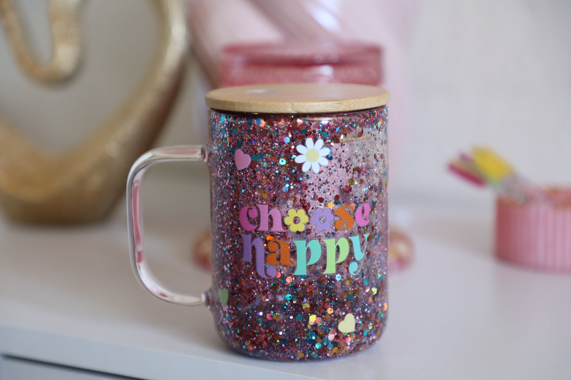 Choose Happy Snowglobe Mug