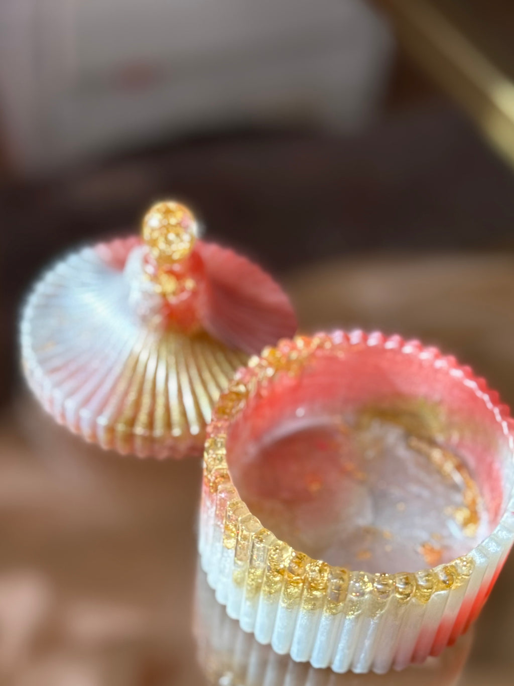 Dainty Pink & Gold Jewelry Box