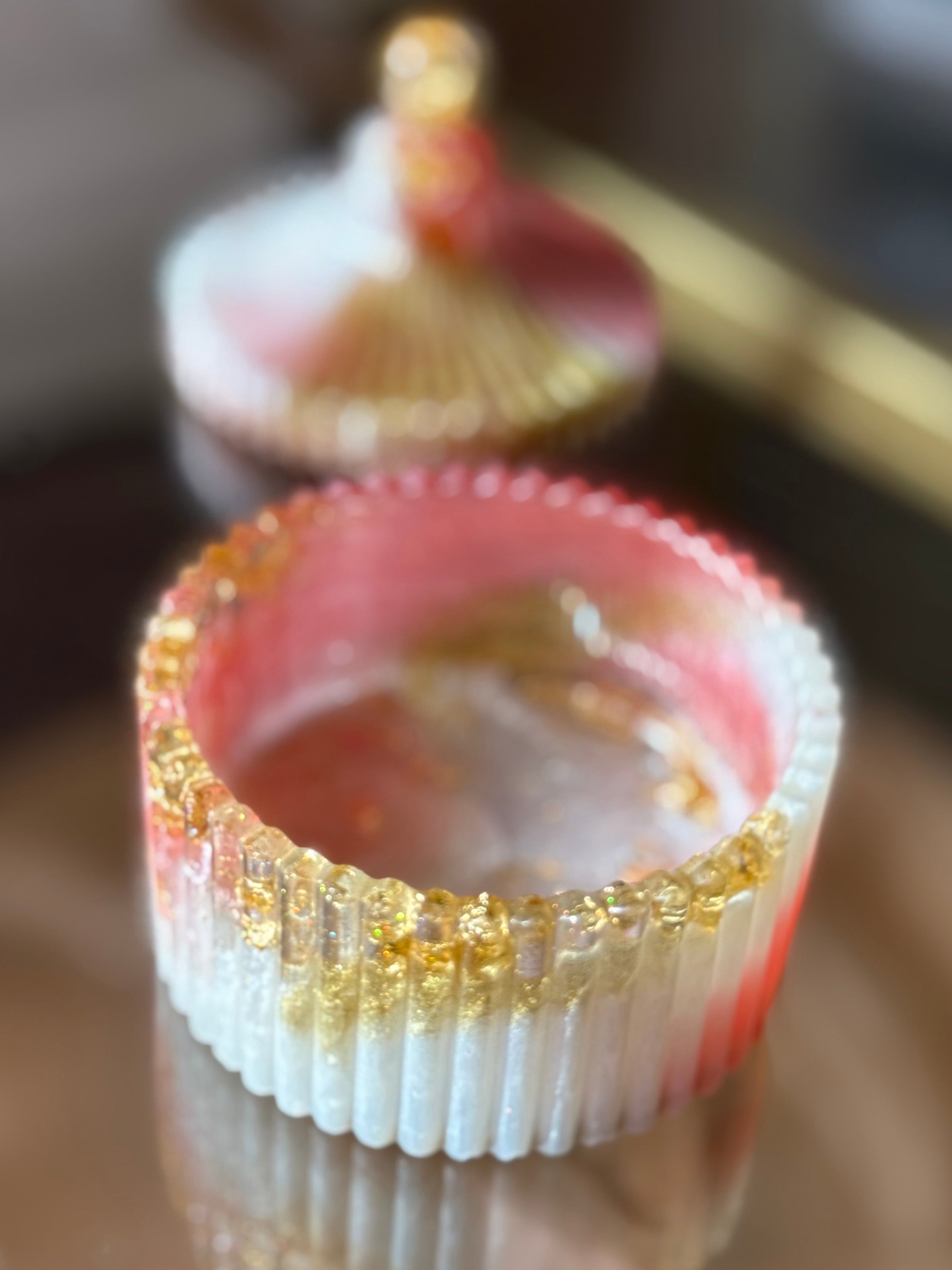 Dainty Pink & Gold Jewelry Box