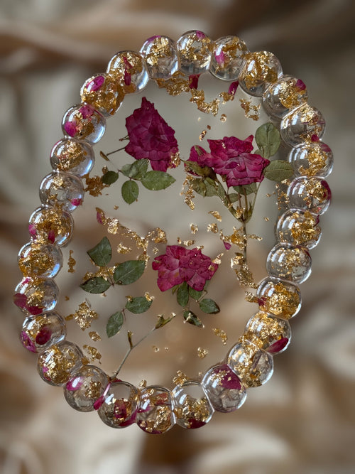 Bubble Trim Rose Vanity Tray