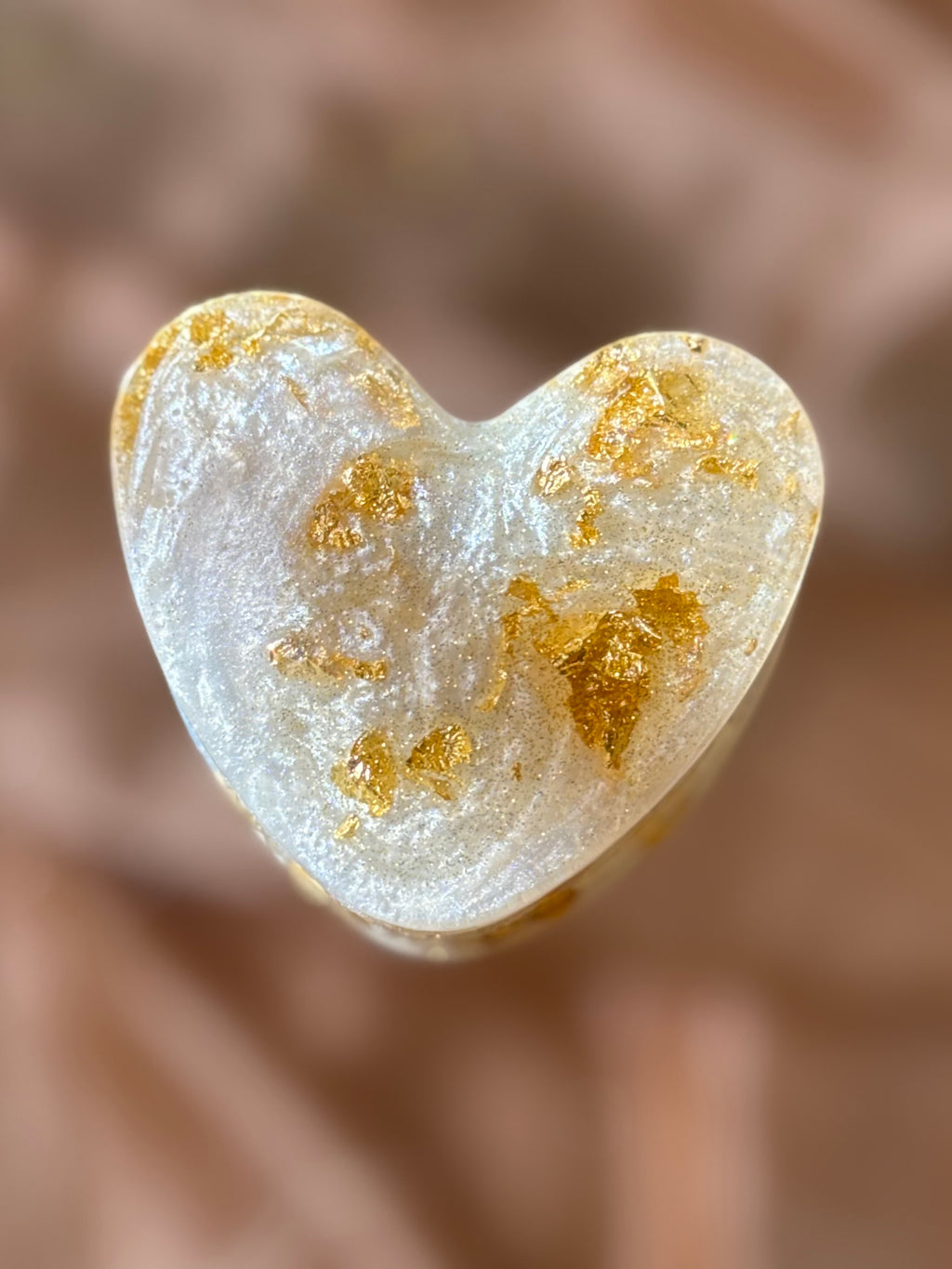 White & Gold Heart Jewelry Box