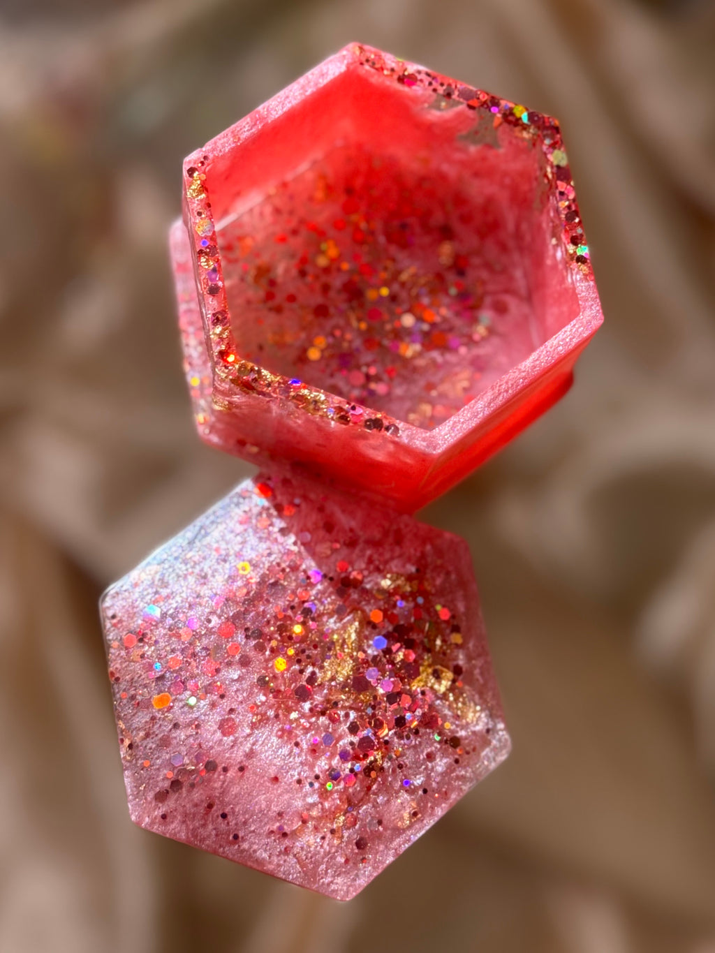 Pink Hexagon Jewelry Box