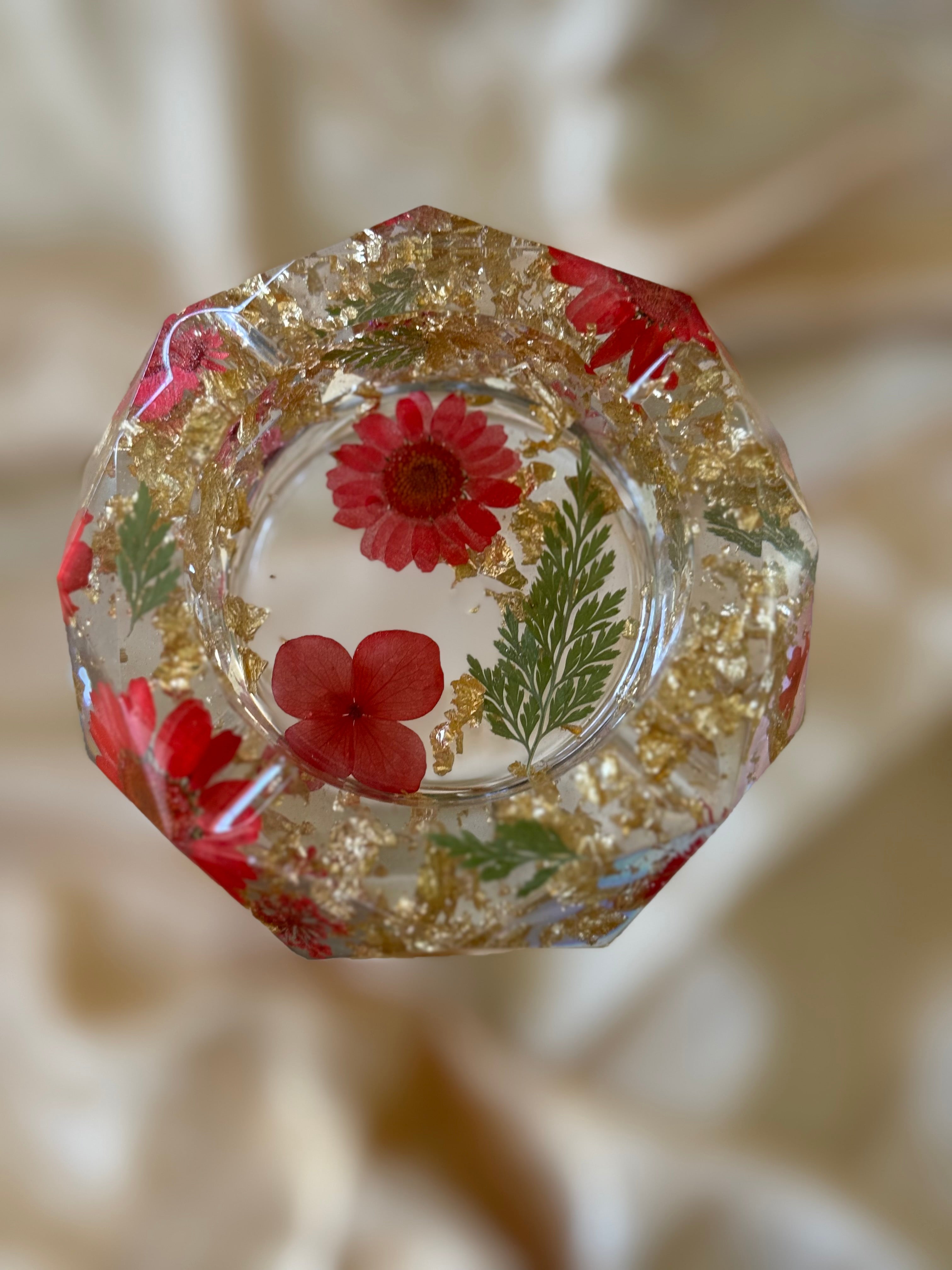Red Floral Mini Ashtray