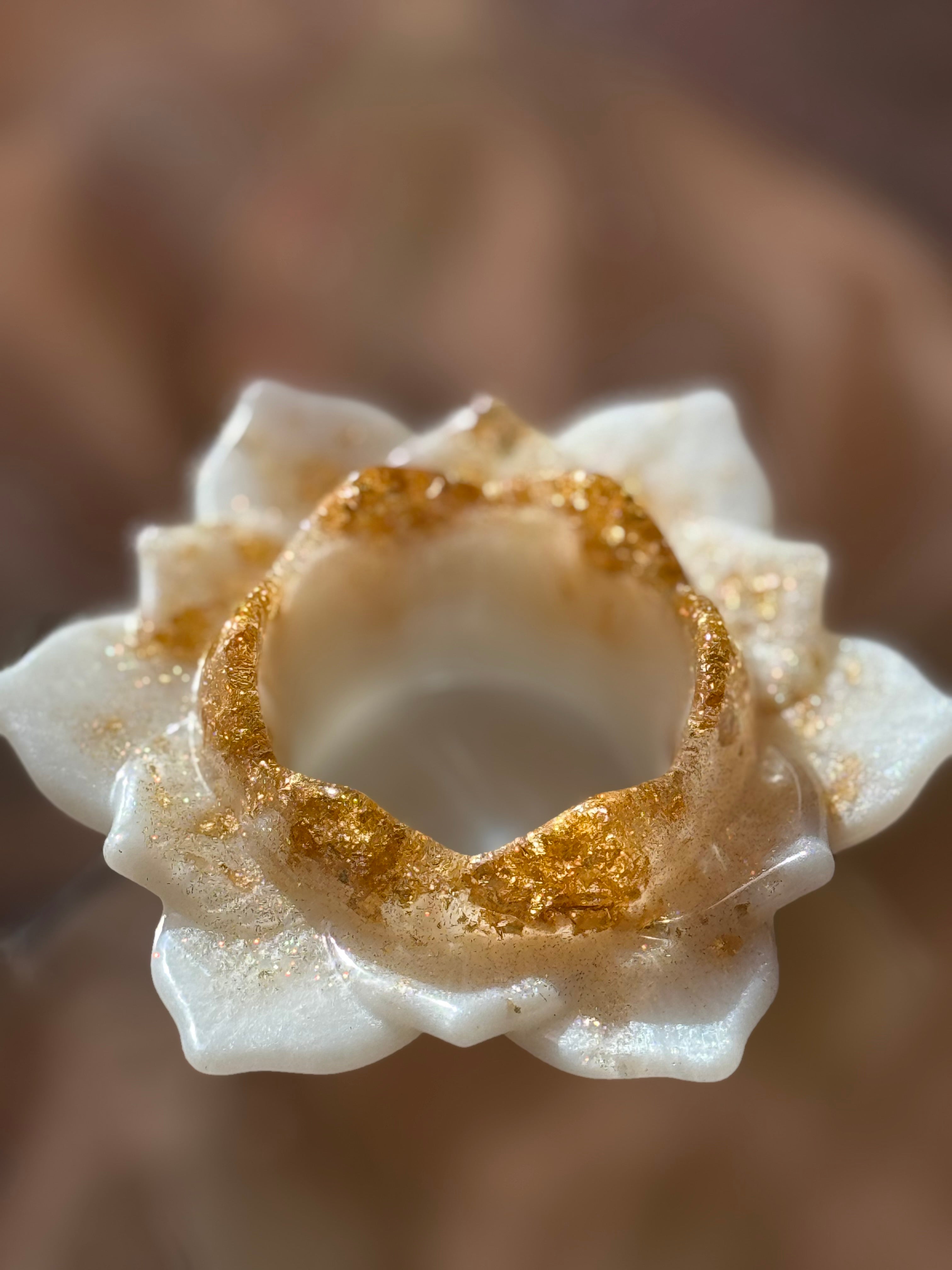 White Lotus Candle Holders