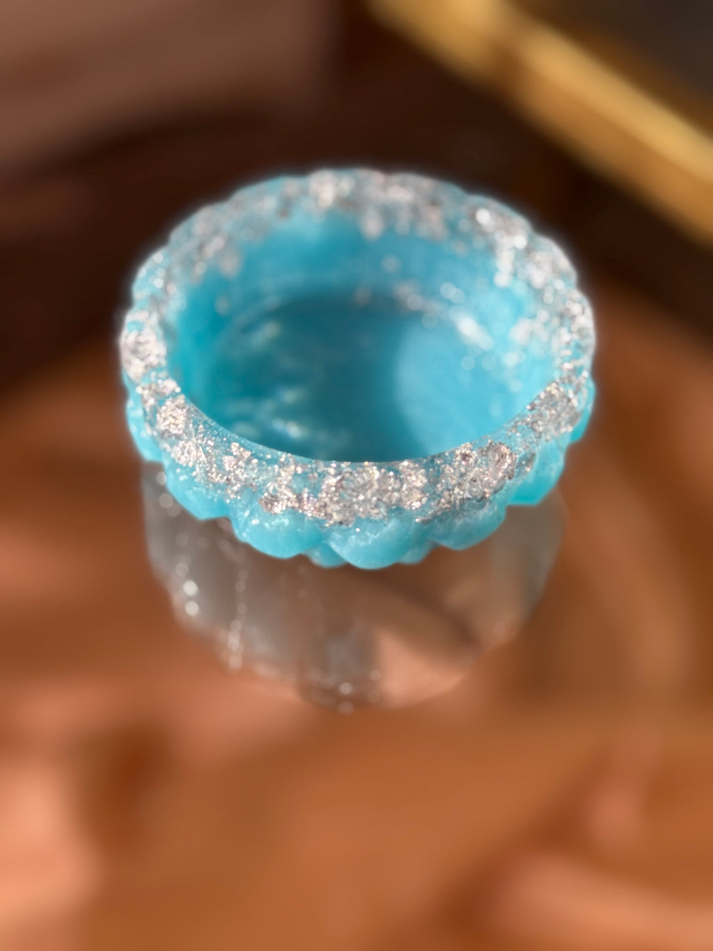 Baby Blue & Silver Ring Holder